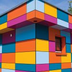 Aluminium composite cladding on building
