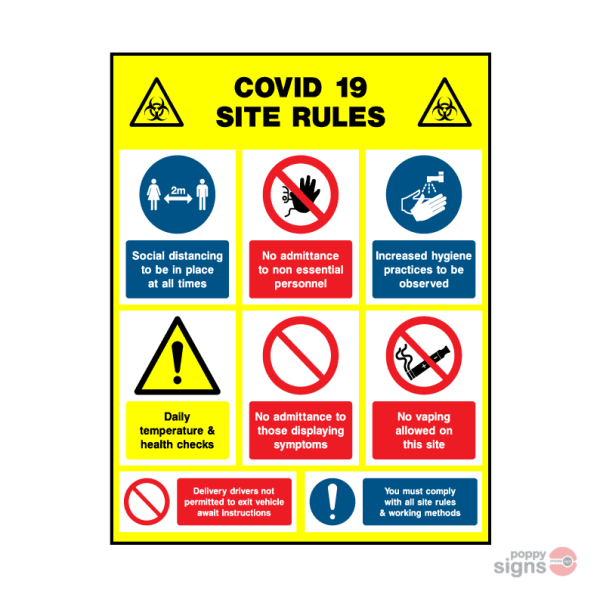 construction site covid safety sign