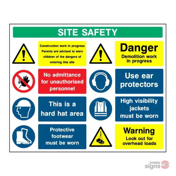 Construction Site large safety sign