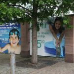 Manchester Aquatics Centre hoarding panels - direct UV printed.